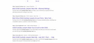 Organic results for search term "custody lawyer near me"