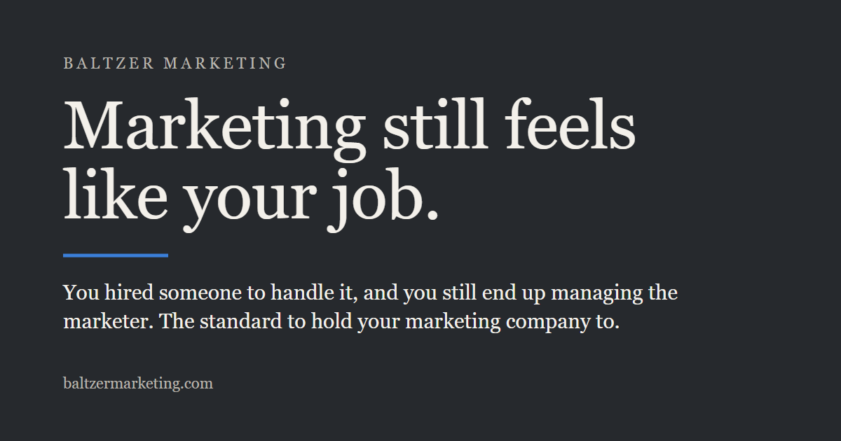 Why Does Marketing Still Feel Like Your Job After You Hired Someone?